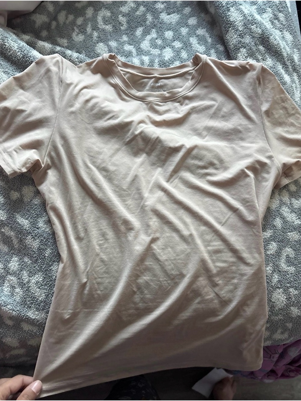 SKIMS Women's Short Sleeve Crew Tee - Light Beige S